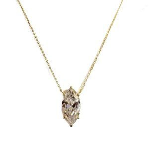 MELINDA MARIA Goldtone Marquise Cut Diamondette Necklace/Pendant NEW/POUCH